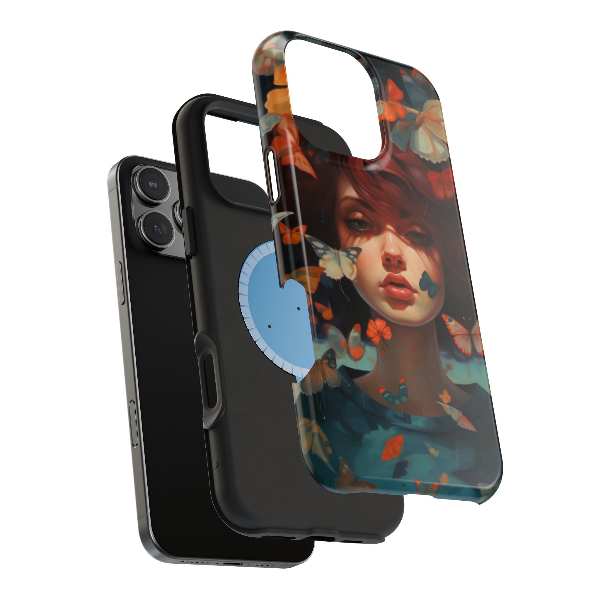 Artistic Butterfly Portrait Phone Case for iPhone & Android — Magnetic Impact-Resistant