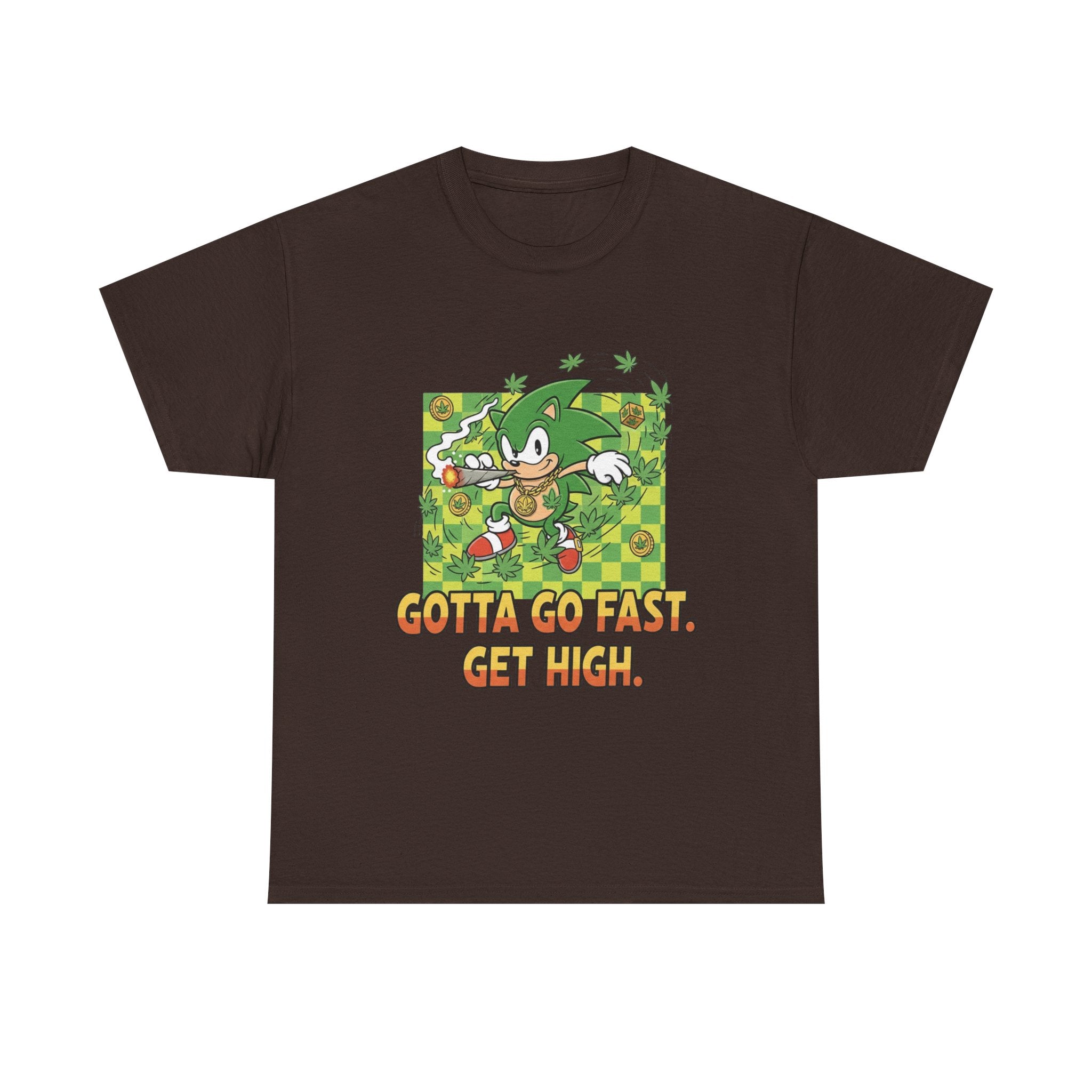Chronic the Hedgehog Gotta Go Fast Get High Tee | Cartoon Hedgehog Stoner Graphic
