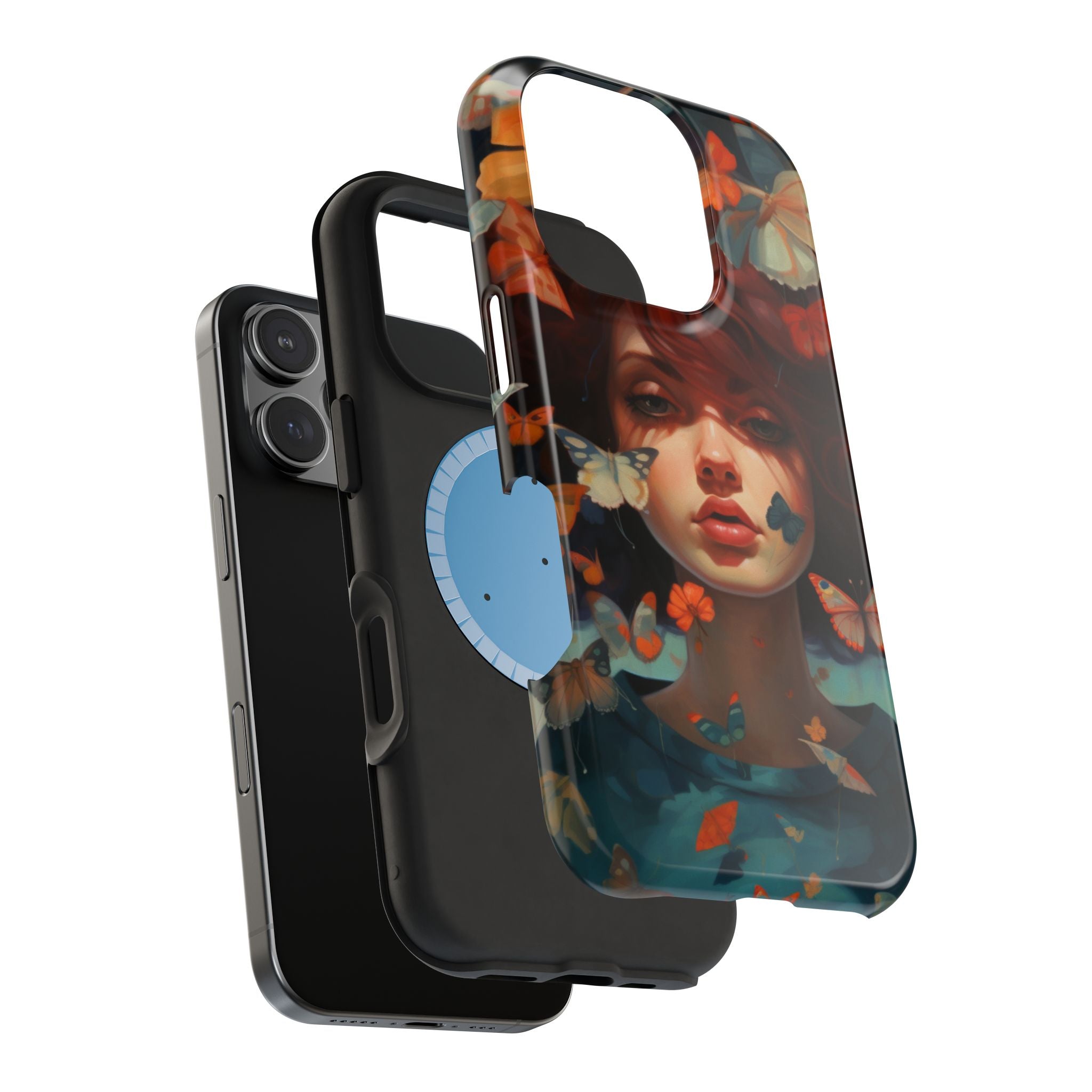 Artistic Butterfly Portrait Phone Case for iPhone & Android — Magnetic Impact-Resistant