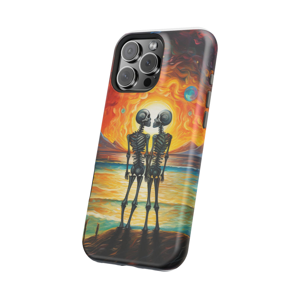 Skeleton Couple Sunset Phone Case | Magnetic Impact-Resistant Case