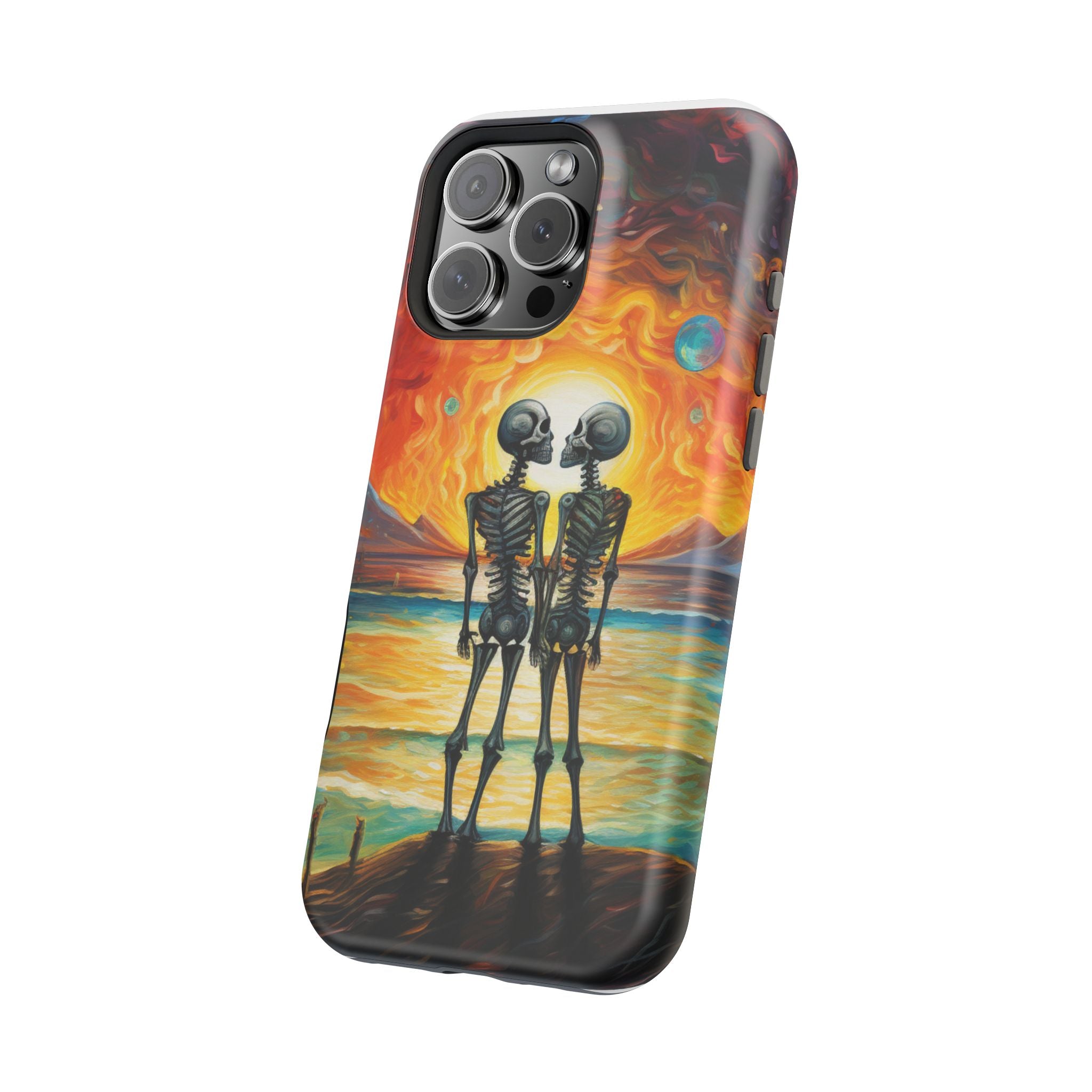 Skeleton Couple Sunset Phone Case | Magnetic Impact-Resistant Case