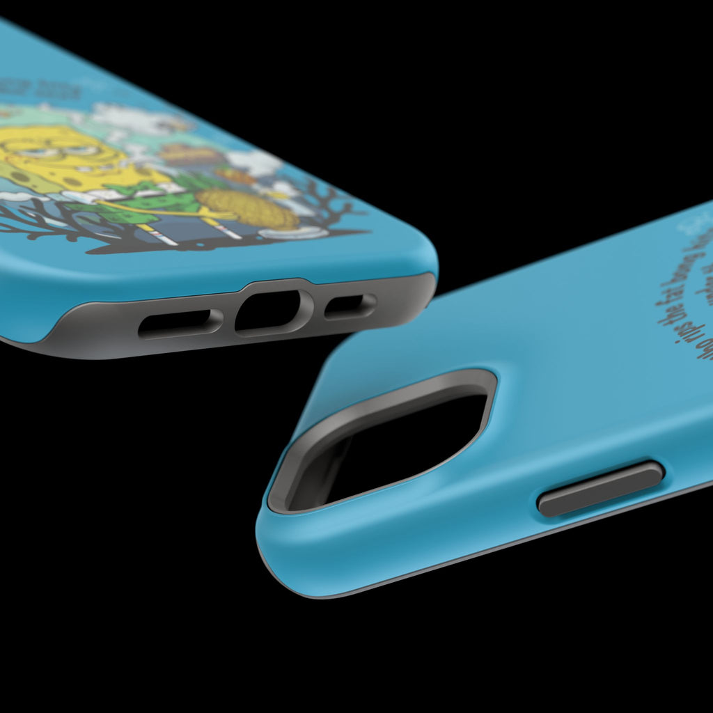 Cartoon Sponge Character with Surfboard & Beach Bong Art- Magnetic Impact-Resistant Phone Case for iPhone & Android