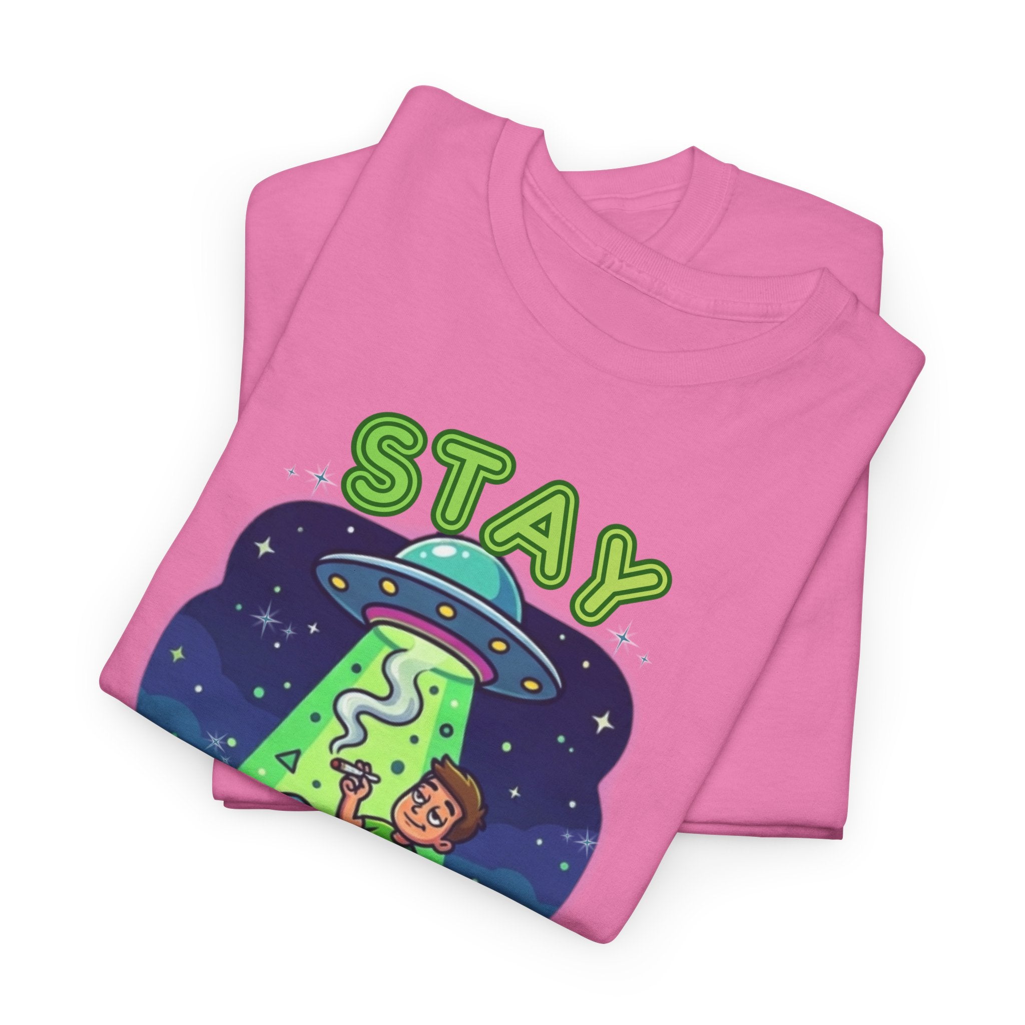 Stay Lifted Retro UFO Cannabis Tee — Alien Stoner Graphic Shirt