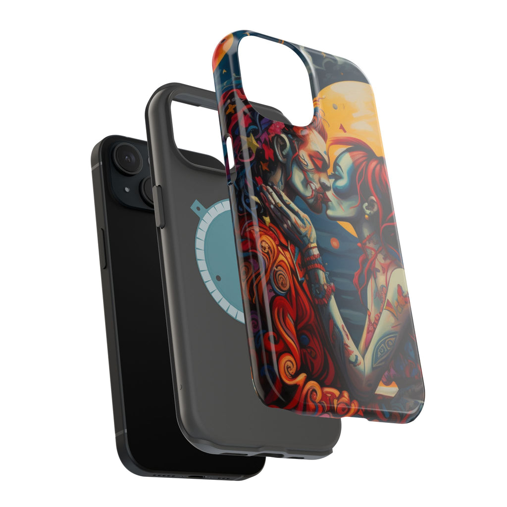 Day of the Dead Romantic Skull Couple Magnetic Impact-Resistant Phone Case for iPhone and Android