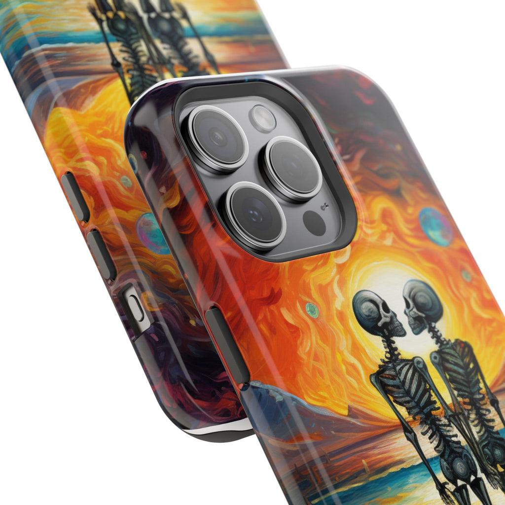 Skeleton Couple Sunset Phone Case | Magnetic Impact-Resistant Case