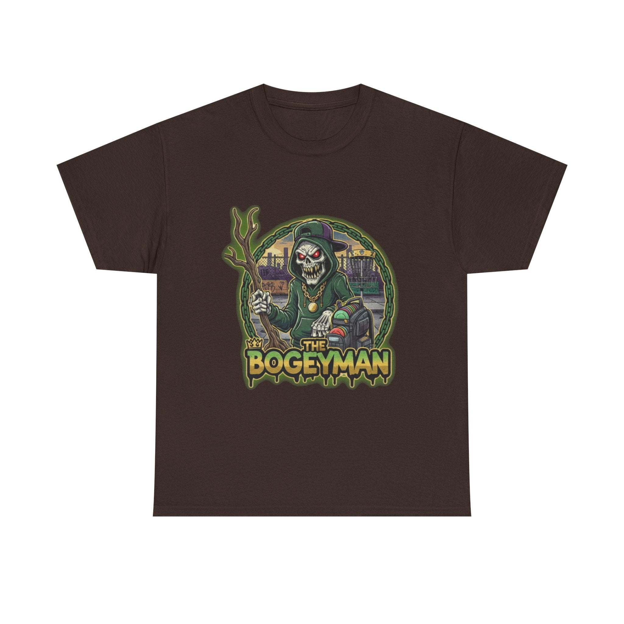Bogeyman Disc Golf Tee. Unisex Heavy Cotton Tee, Horror T-Shirt, Halloween Costume, Spooky Gift, Graphic Tee for Ghost Lovers, Frolph