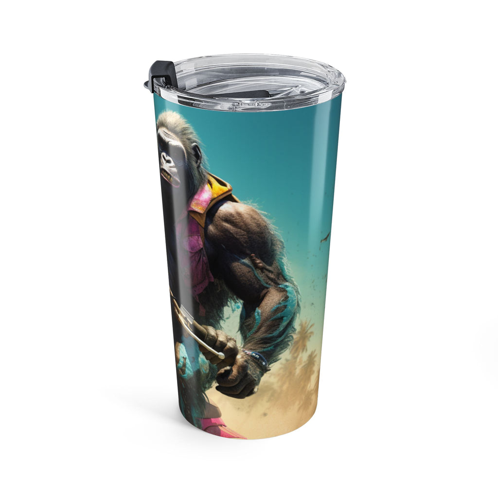 Vibrant Motorcycle Adventure 20oz Tumbler, Travel Mug, Road Trip Coffee Cup, Gift for Bikers, Outdoor Enthusiasts, Beach Lover