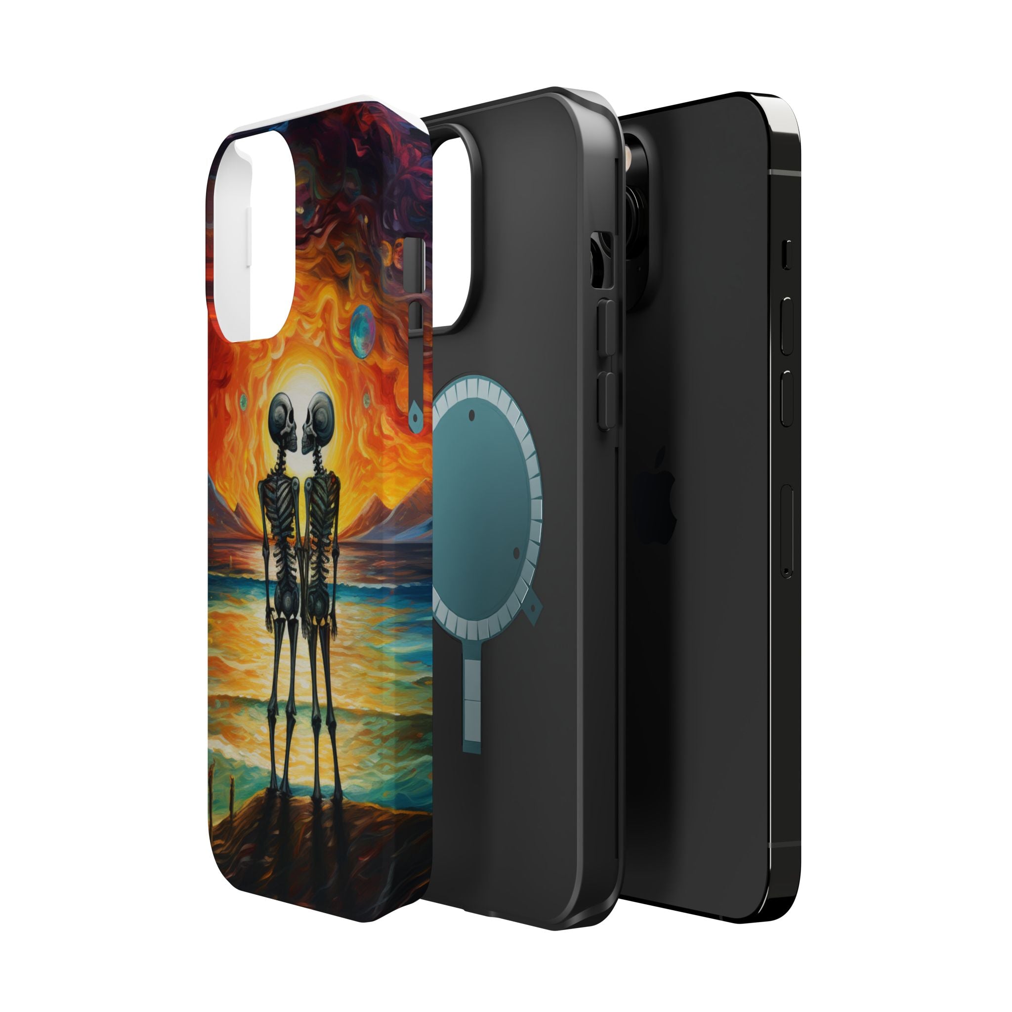 Skeleton Couple Sunset Phone Case | Magnetic Impact-Resistant Case