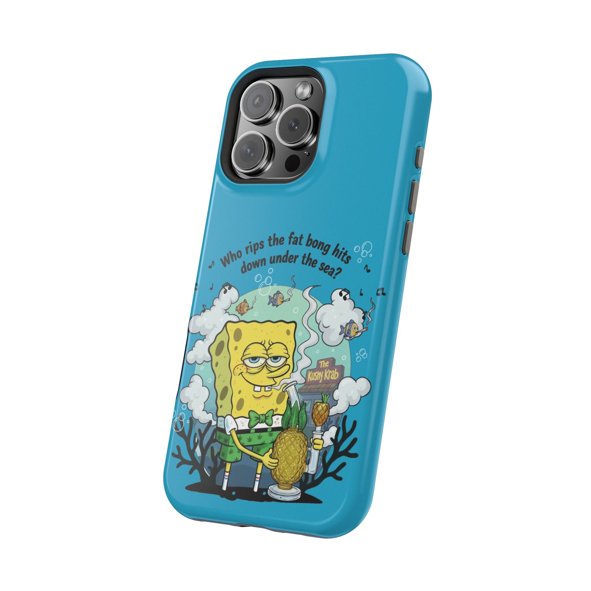 Cartoon Sponge Character with Surfboard & Beach Bong Art- Magnetic Impact-Resistant Phone Case for iPhone & Android