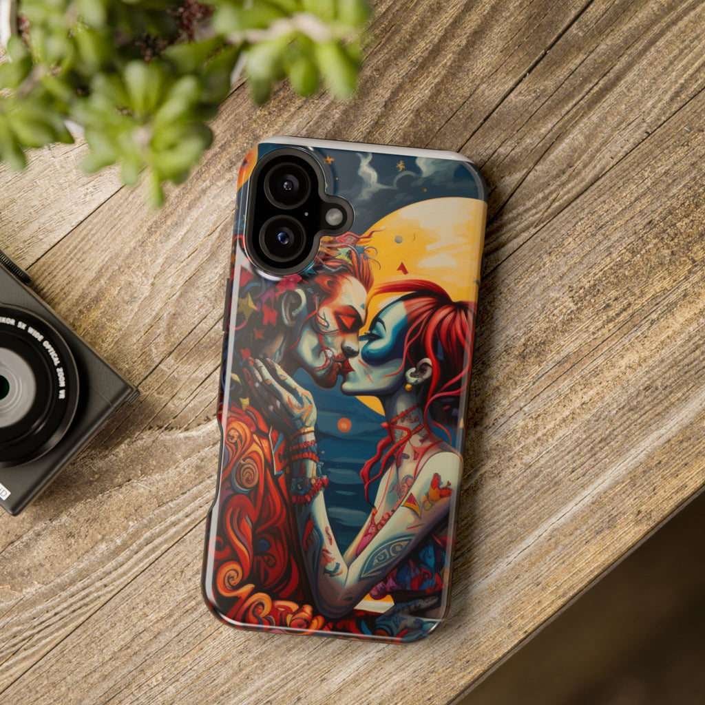 Day of the Dead Romantic Skull Couple Magnetic Impact-Resistant Phone Case for iPhone and Android