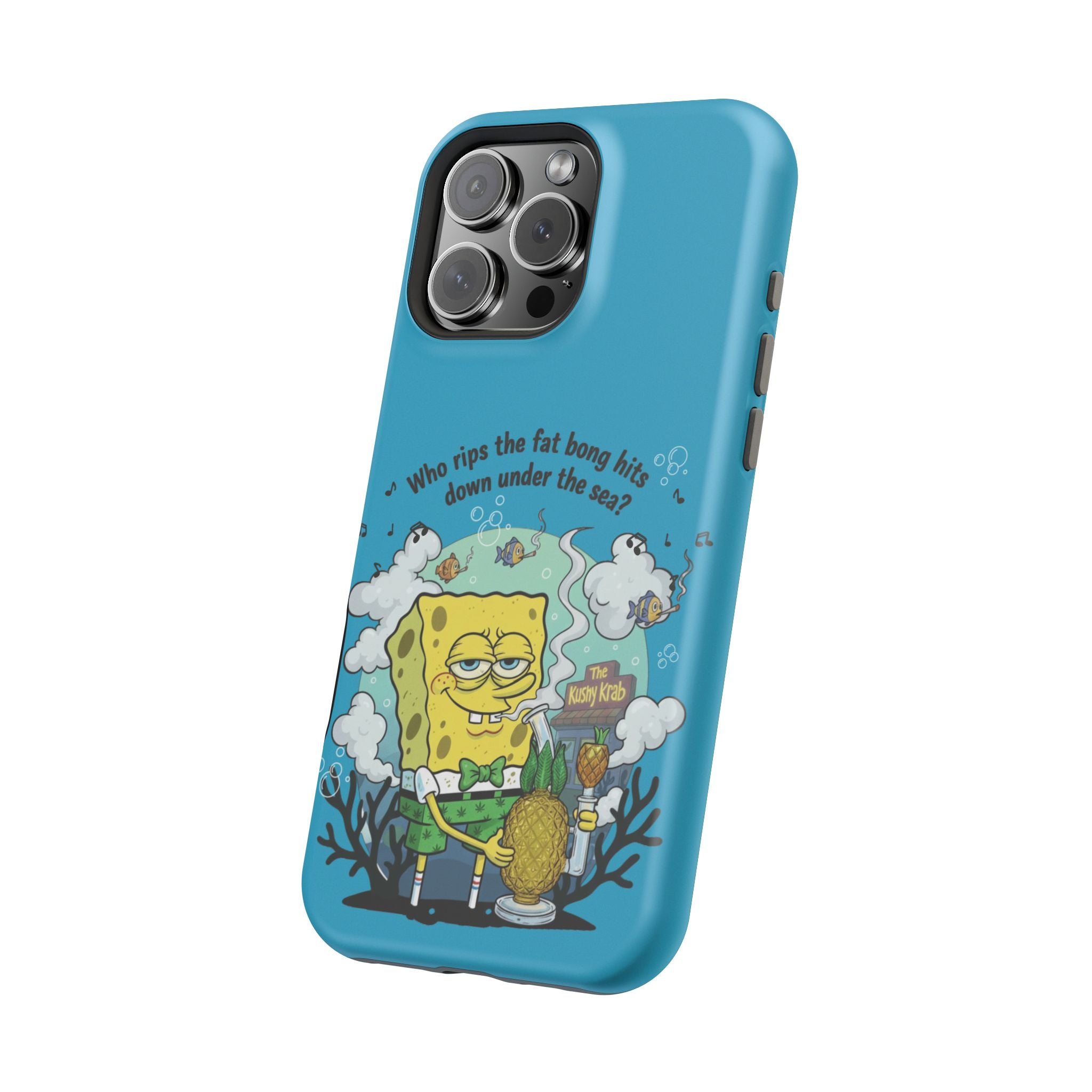 Cartoon Sponge Character with Surfboard & Beach Bong Art- Magnetic Impact-Resistant Phone Case for iPhone & Android