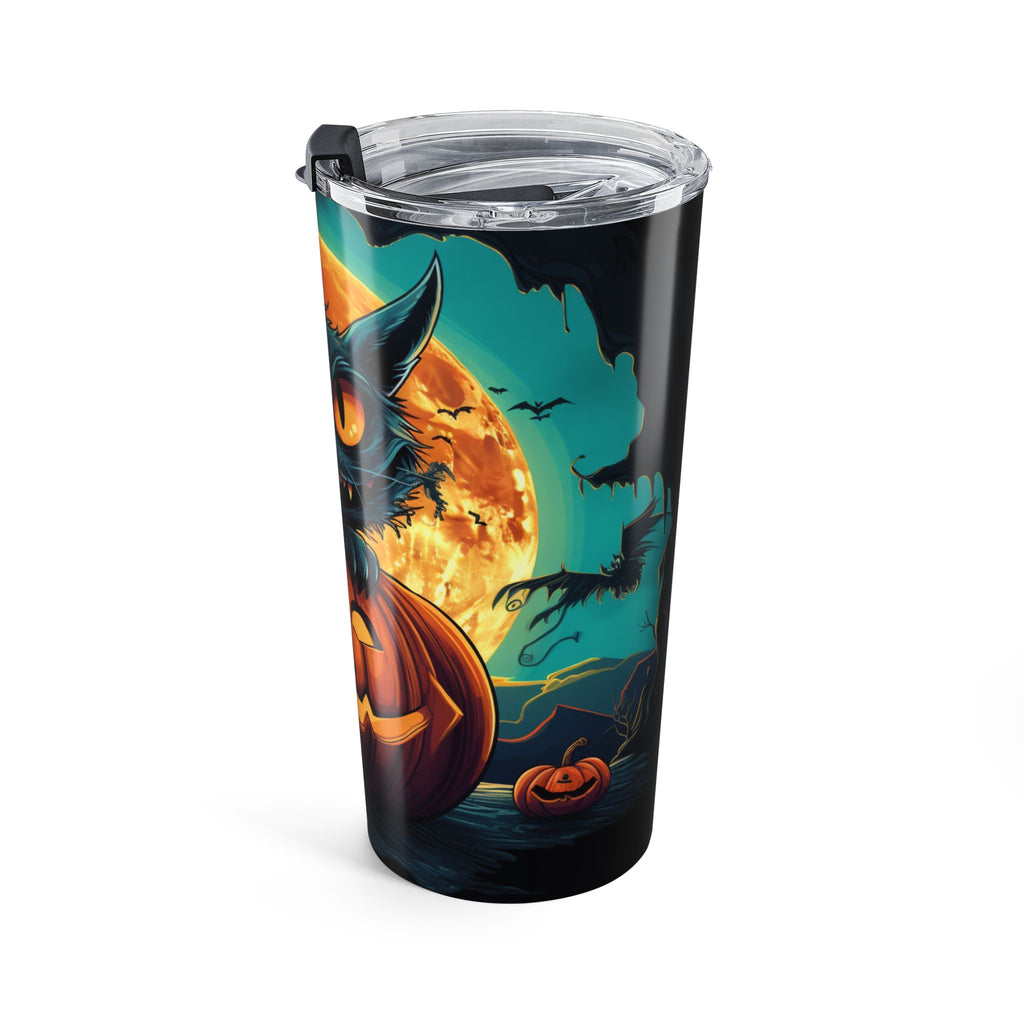 Halloween Cat Tumbler, Spooky Travel Mug, Cat Lover Gift, Fall Drinkware, Cute Halloween Cup