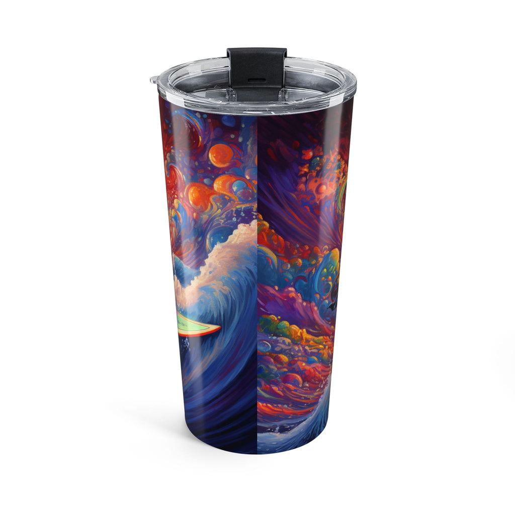 Surfing Santa 20oz Tumbler | Holiday Drinkware, Christmas Gift, Beach Vibes, Personalized Mug, Cool Santa Merch