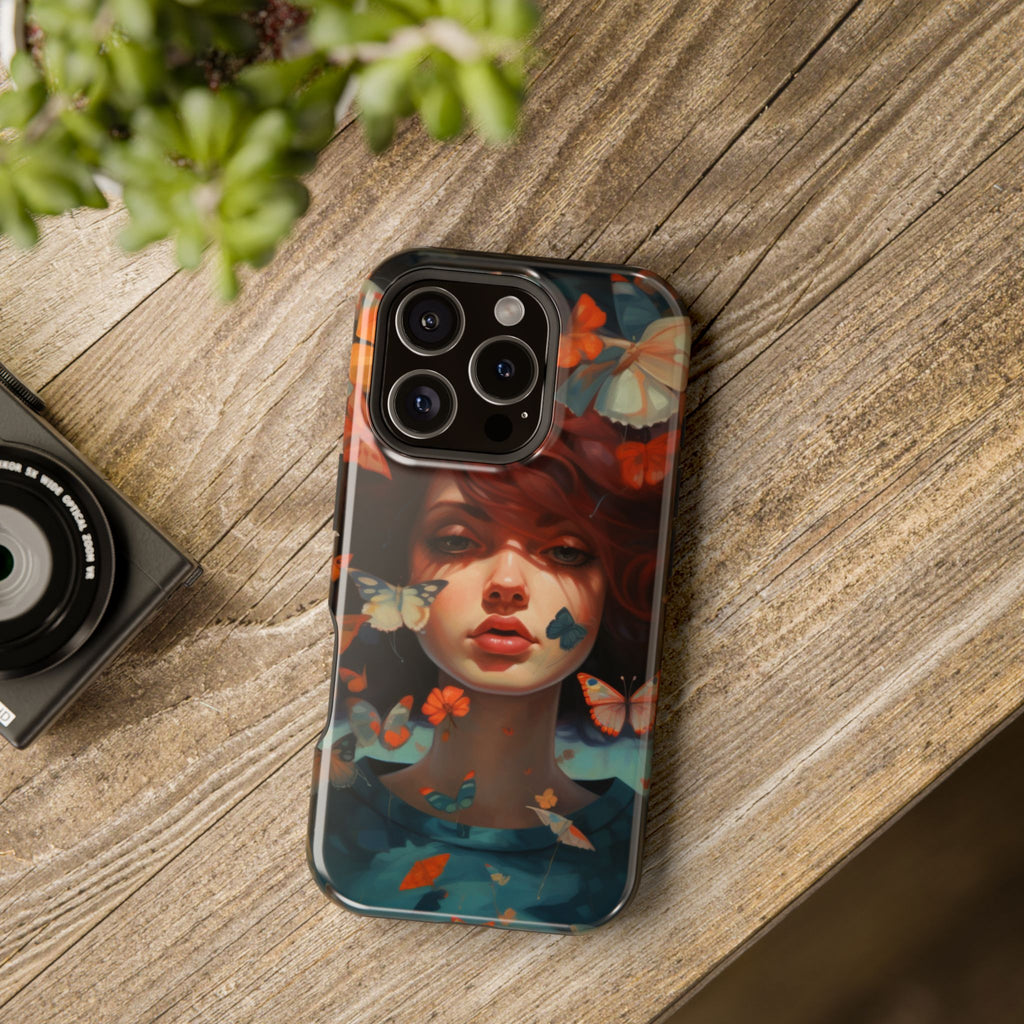 Artistic Butterfly Portrait Phone Case for iPhone & Android — Magnetic Impact-Resistant