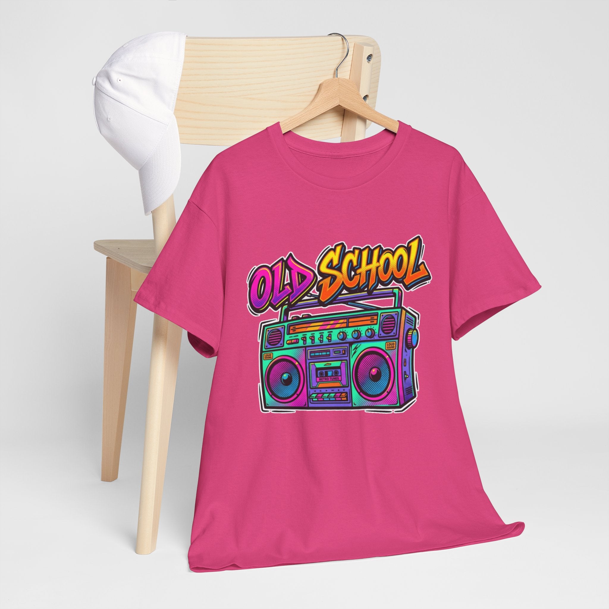 Old School Boombox Tee — Retro 80s Vintage Radio Graphic T-Shirt