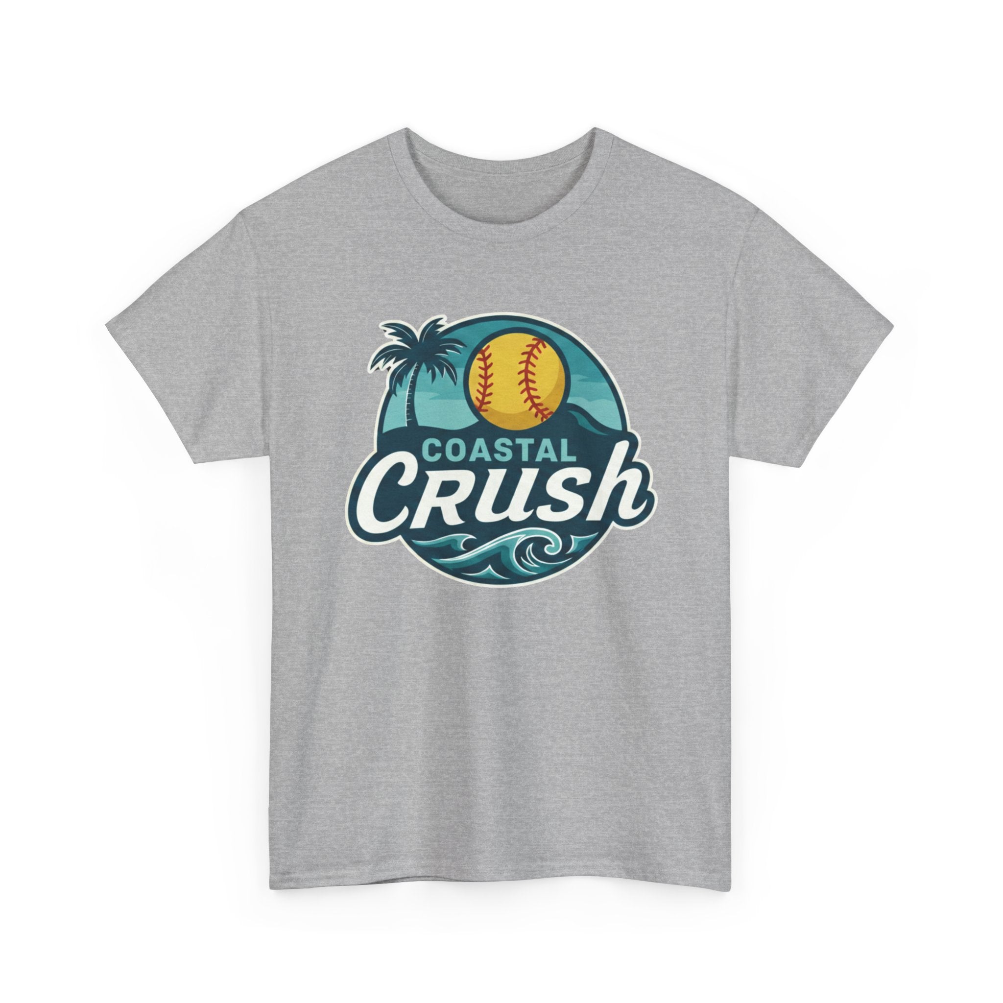Adult- Coastal Crush softball logo Tee | beach palm wave back name number