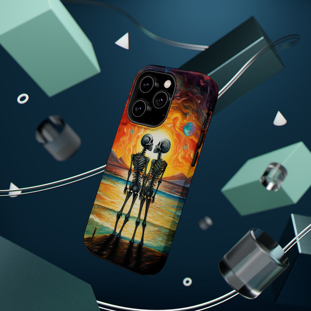 Skeleton Couple Sunset Phone Case | Magnetic Impact-Resistant Case