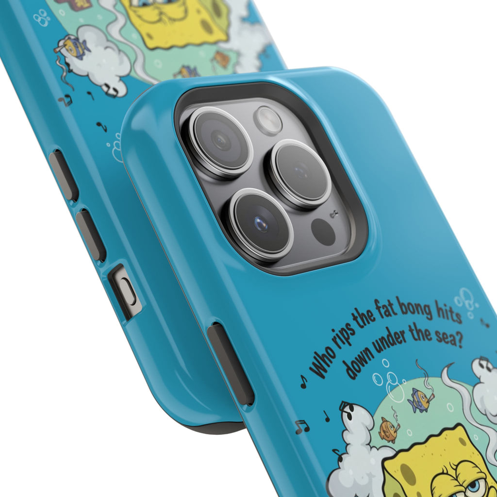 Cartoon Sponge Character with Surfboard & Beach Bong Art- Magnetic Impact-Resistant Phone Case for iPhone & Android