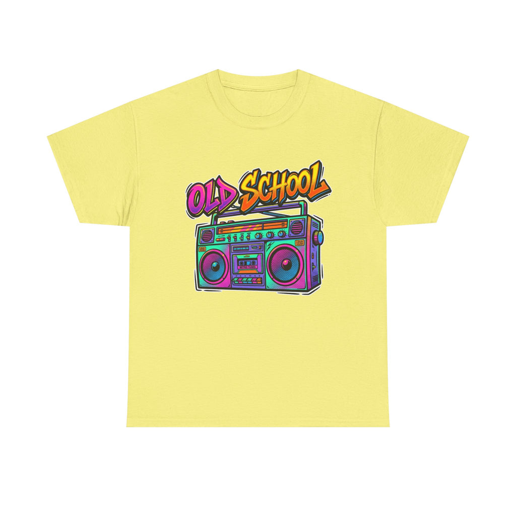 Old School Boombox Tee — Retro 80s Vintage Radio Graphic T-Shirt