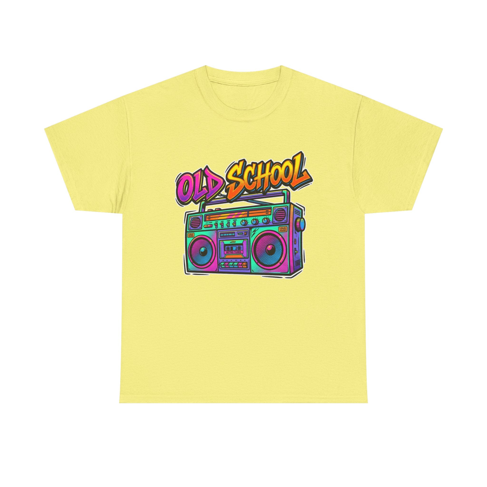 Old School Boombox Tee — Retro 80s Vintage Radio Graphic T-Shirt
