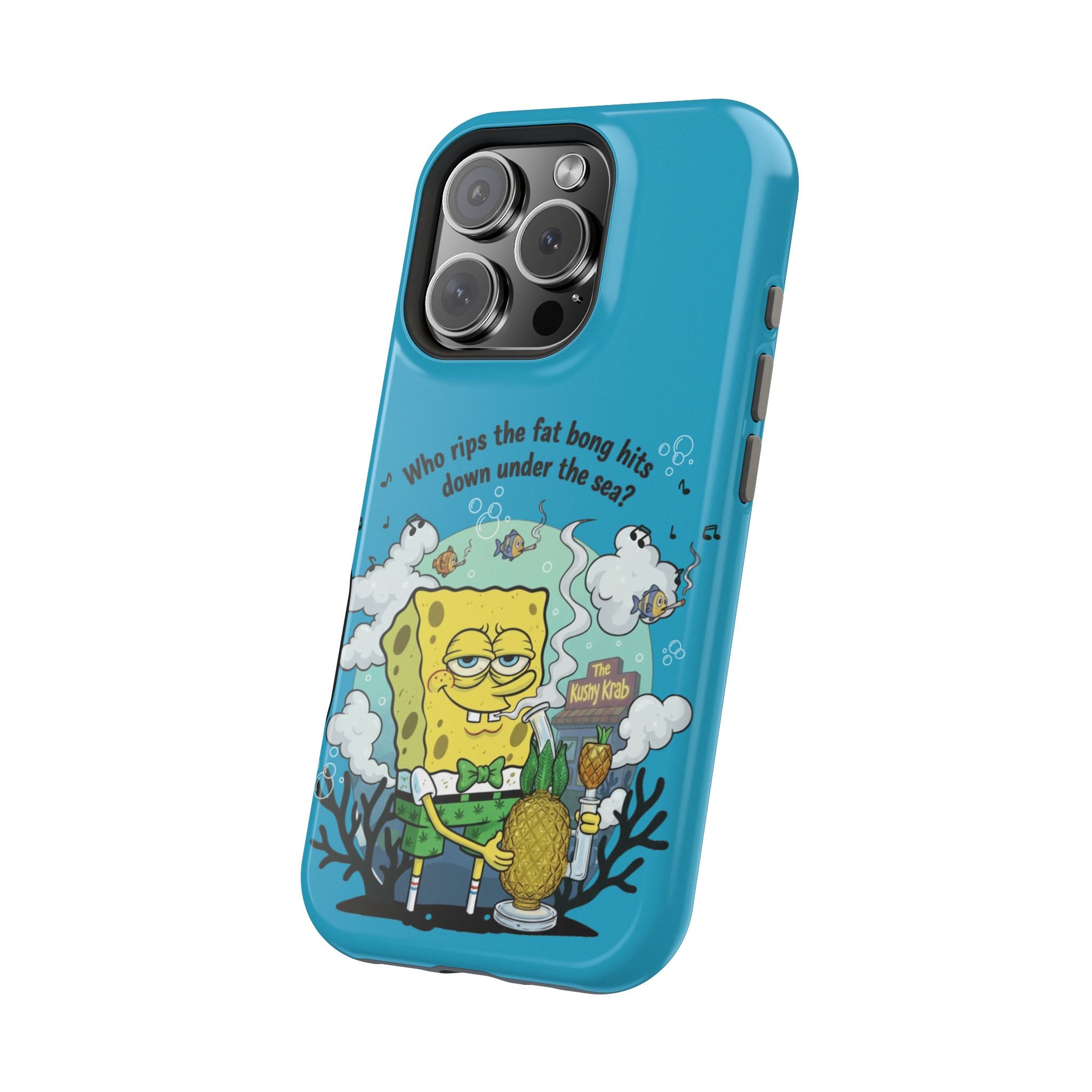 Cartoon Sponge Character with Surfboard & Beach Bong Art- Magnetic Impact-Resistant Phone Case for iPhone & Android