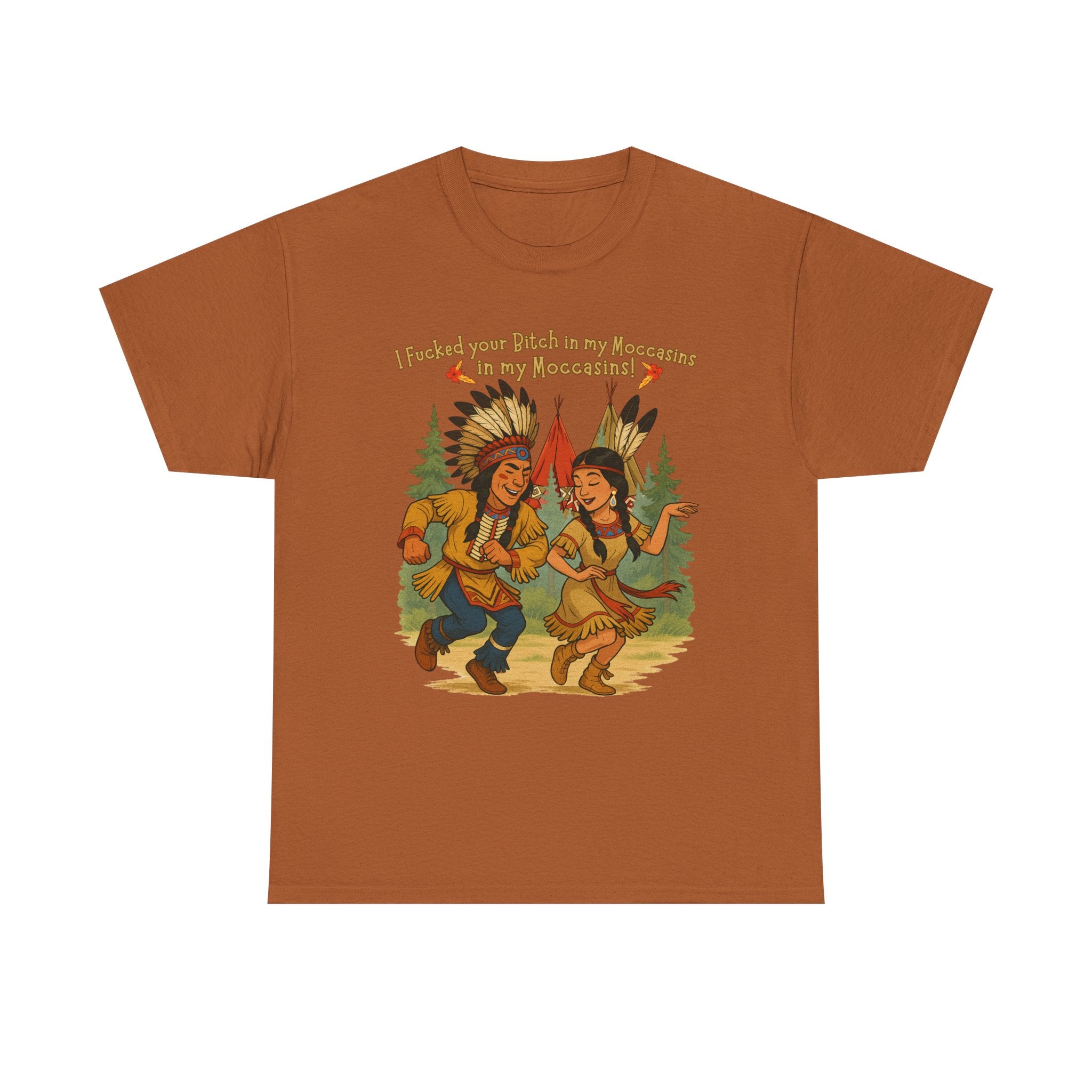 Vintage Native American Couple Dancing T-Shirt | Retro Campfire Illustration, Raunchy comedy IYKYK