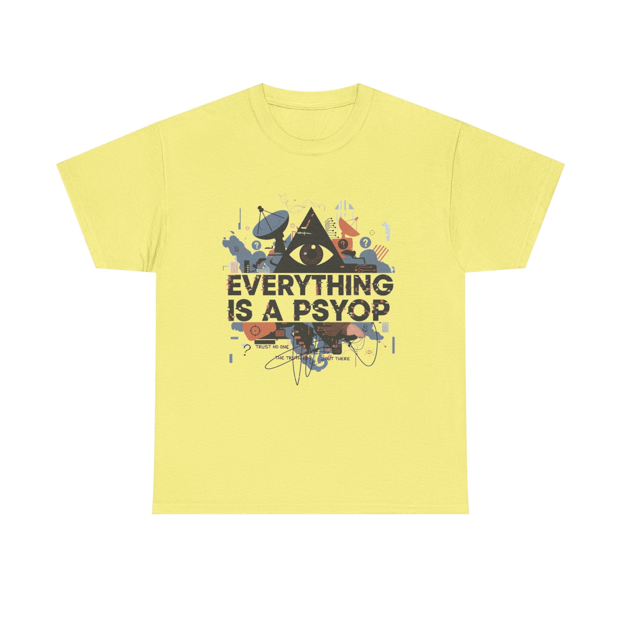 Everything Is a Psyop T-Shirt | Conspiracy Eye Graphic Tee, Abstract Collage