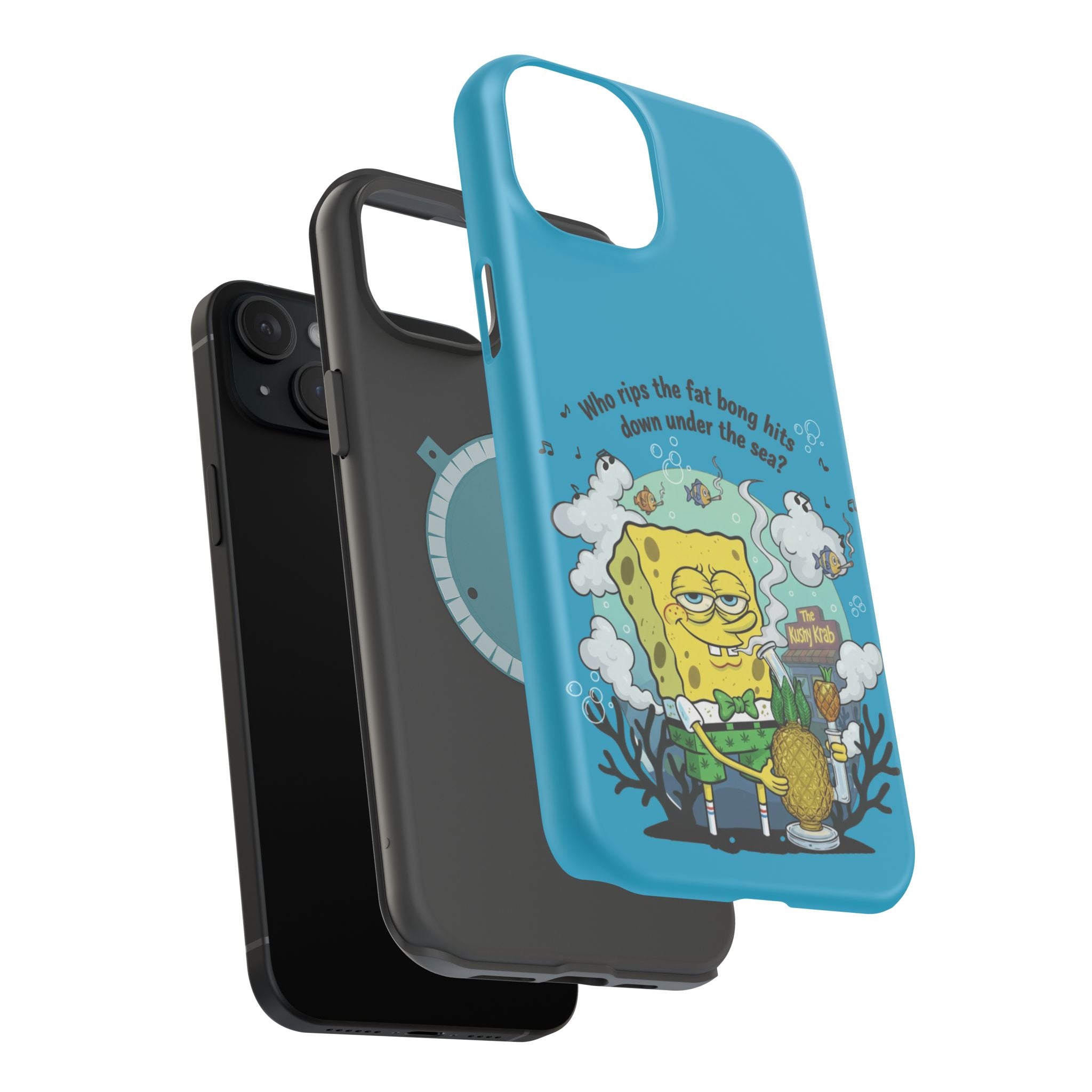Cartoon Sponge Character with Surfboard & Beach Bong Art- Magnetic Impact-Resistant Phone Case for iPhone & Android