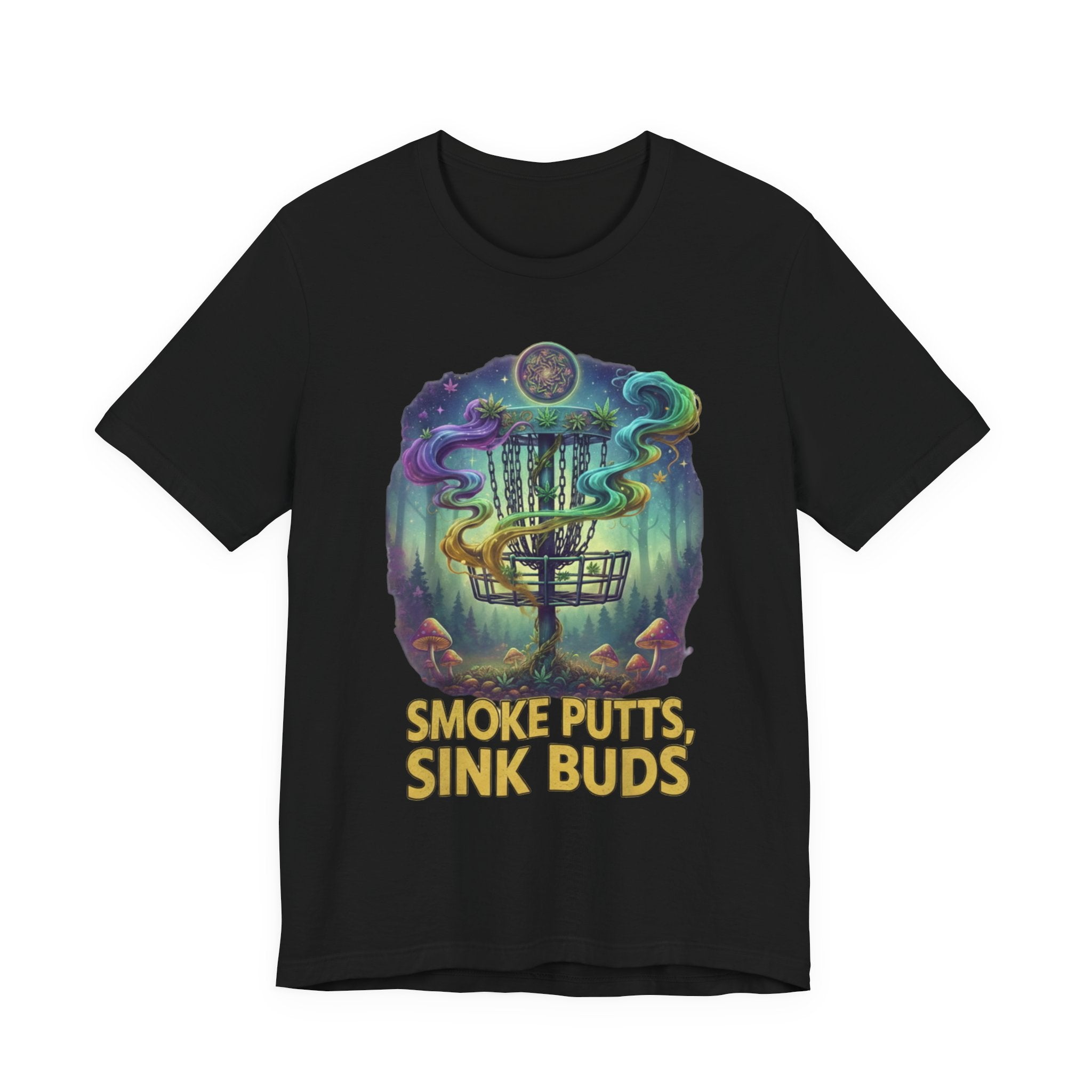 Smoke Putts Disc Golf T-Shirt, Stoner 420 Graphic Tee, Unisex Jersey Short Sleeve Tee for Smokers, , Gift for Stoners, Weed Frolph,