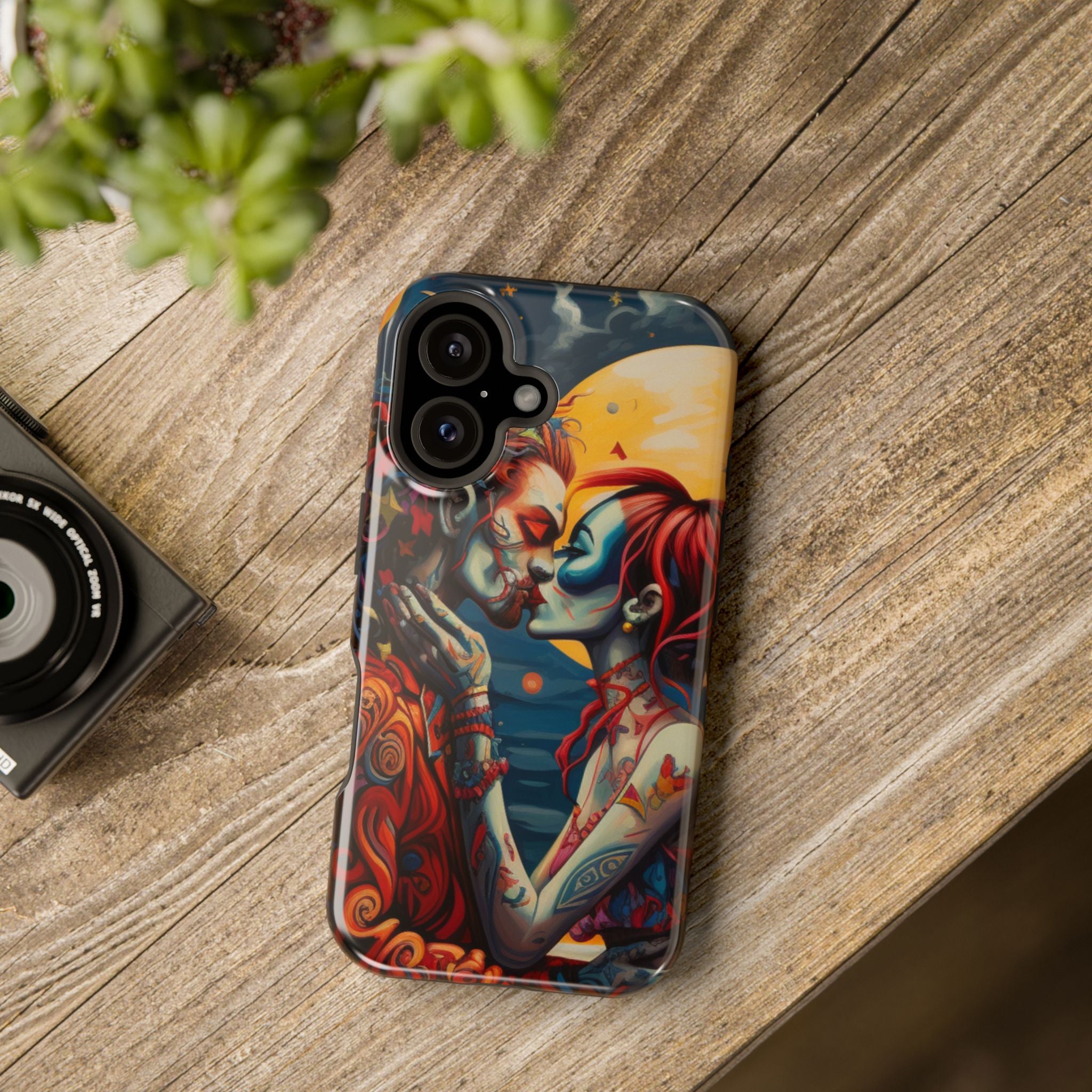 Day of the Dead Romantic Skull Couple Magnetic Impact-Resistant Phone Case for iPhone and Android