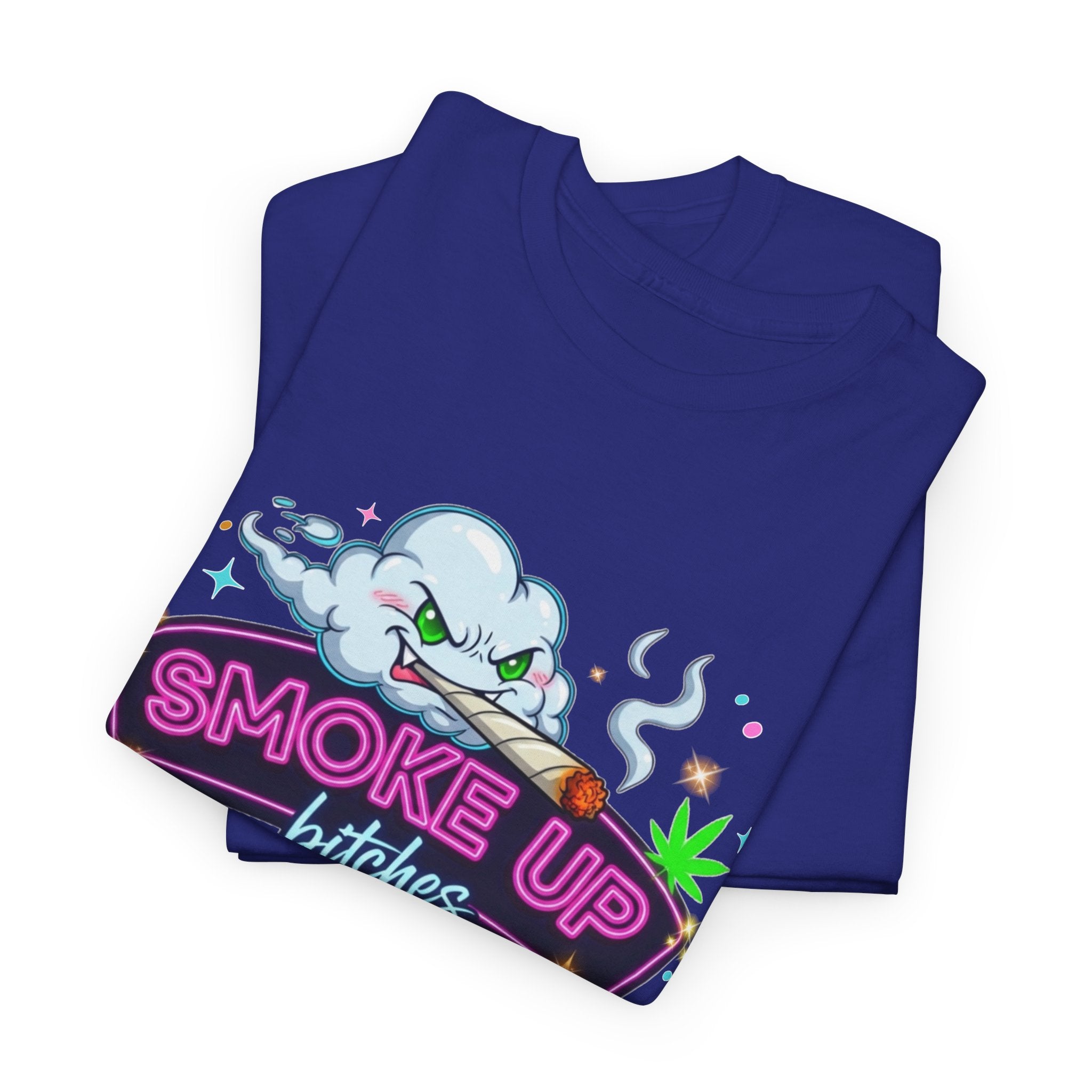 Smoke Up Bitches Retro Neon Cannabis Tee