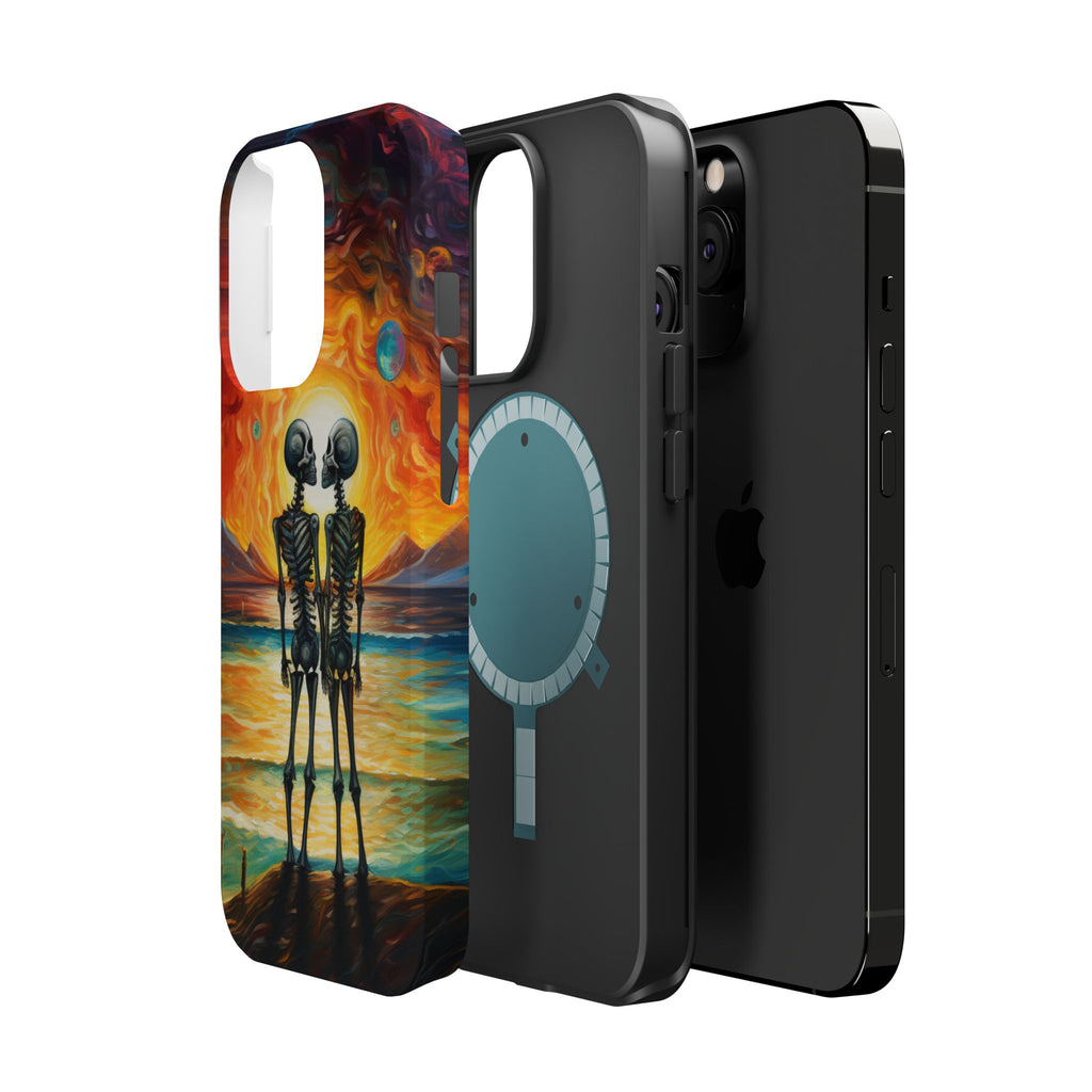 Skeleton Couple Sunset Phone Case | Magnetic Impact-Resistant Case