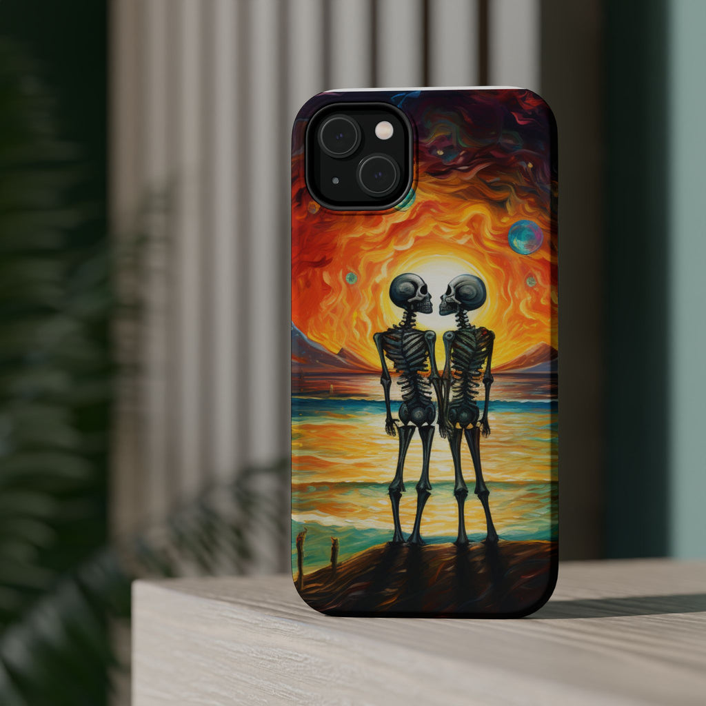 Skeleton Couple Sunset Phone Case | Magnetic Impact-Resistant Case
