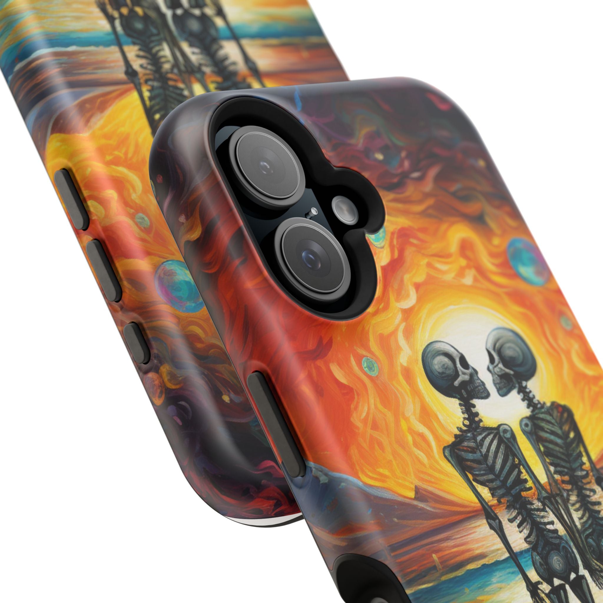 Skeleton Couple Sunset Phone Case | Magnetic Impact-Resistant Case