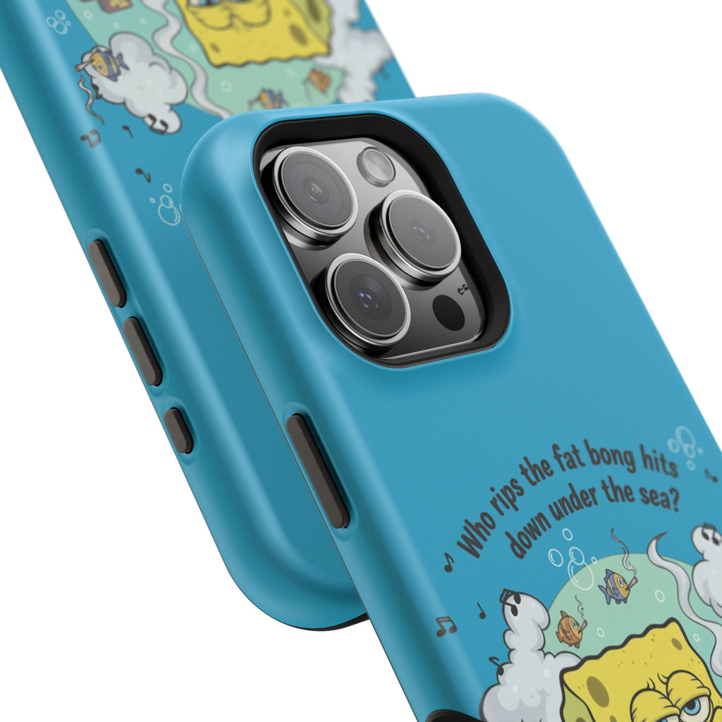 Cartoon Sponge Character with Surfboard & Beach Bong Art- Magnetic Impact-Resistant Phone Case for iPhone & Android