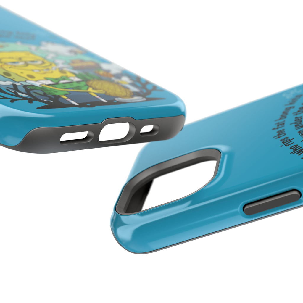 Cartoon Sponge Character with Surfboard & Beach Bong Art- Magnetic Impact-Resistant Phone Case for iPhone & Android