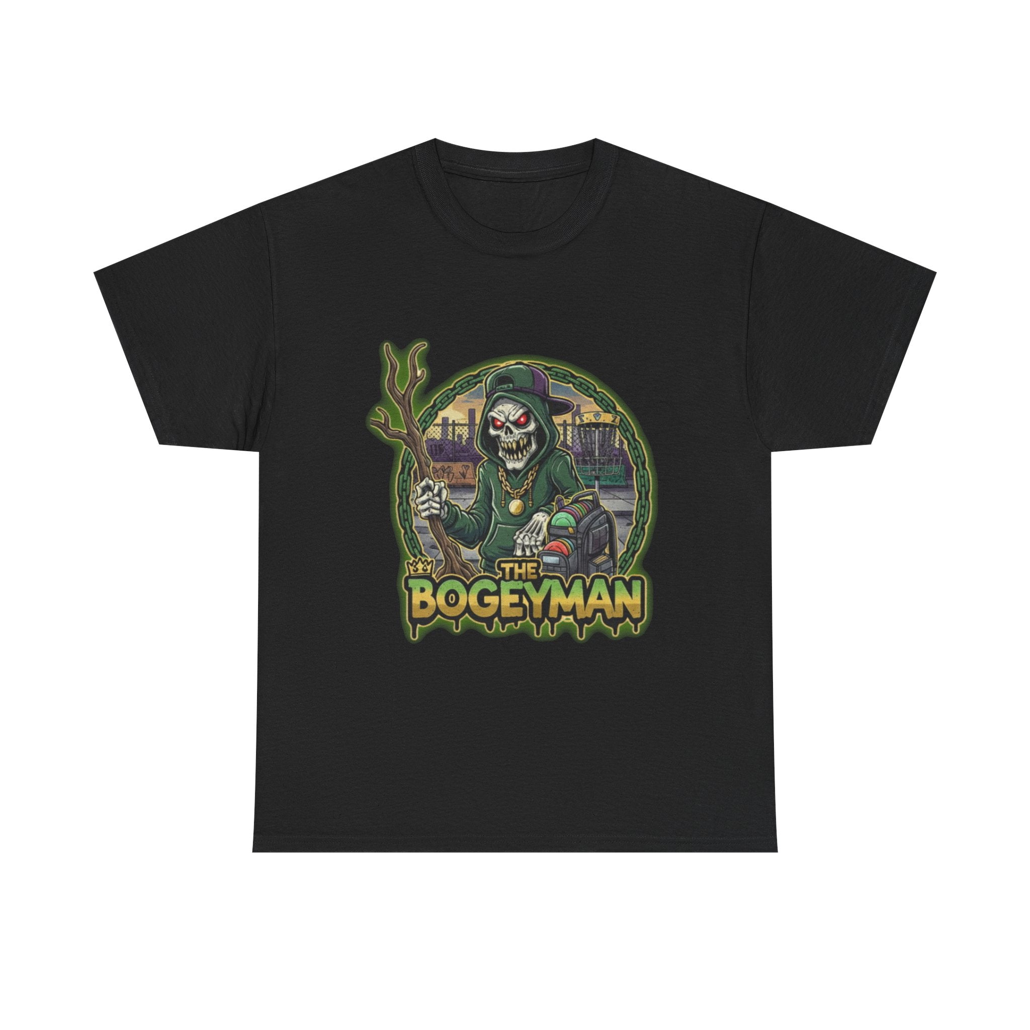 Bogeyman Disc Golf Tee. Unisex Heavy Cotton Tee, Horror T-Shirt, Halloween Costume, Spooky Gift, Graphic Tee for Ghost Lovers, Frolph