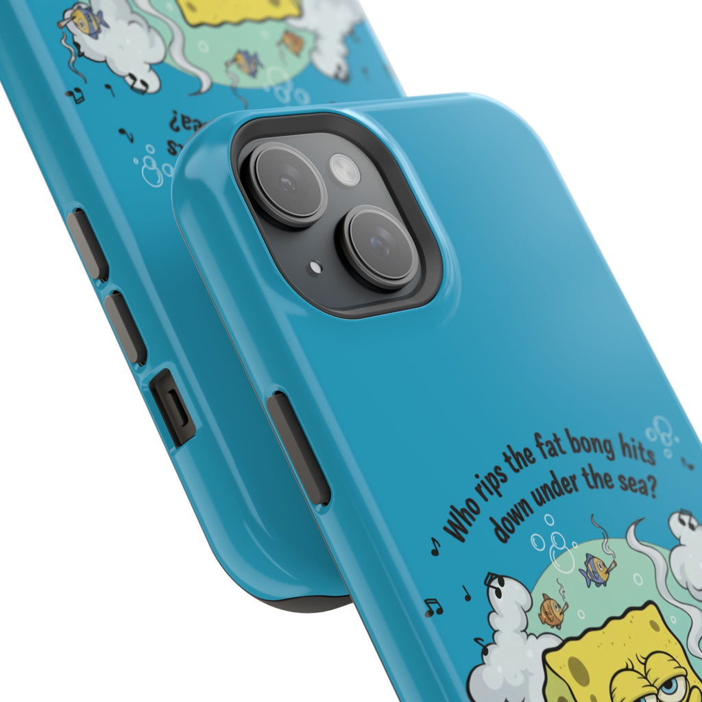 Cartoon Sponge Character with Surfboard & Beach Bong Art- Magnetic Impact-Resistant Phone Case for iPhone & Android