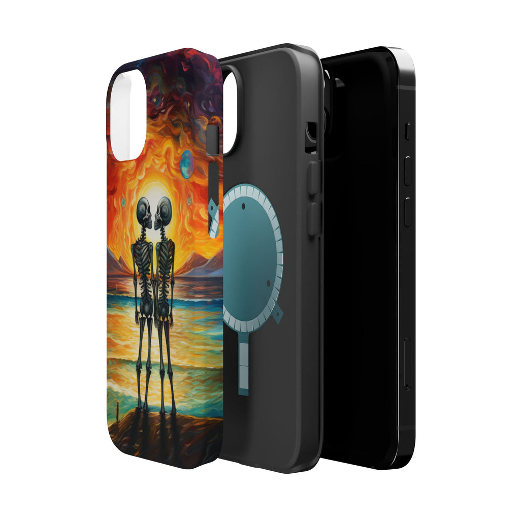 Skeleton Couple Sunset Phone Case | Magnetic Impact-Resistant Case
