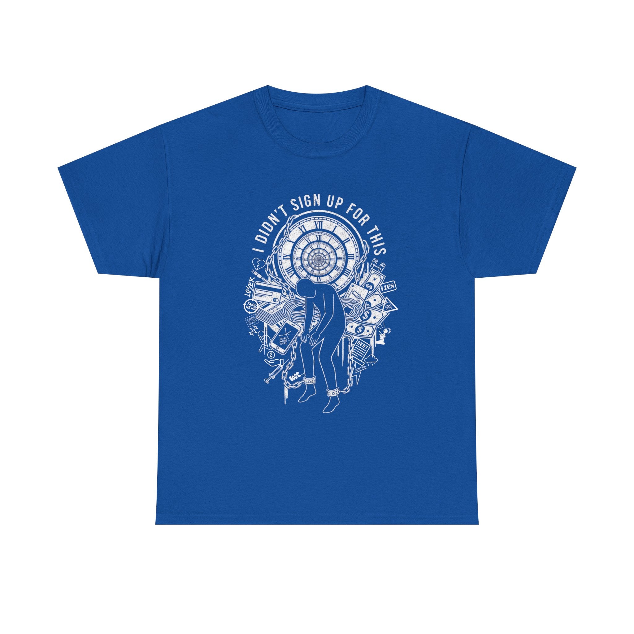 I Didnt Sign Up For This T Shirt Surreal Burnout Drowning Figure Existential Graphic Tee