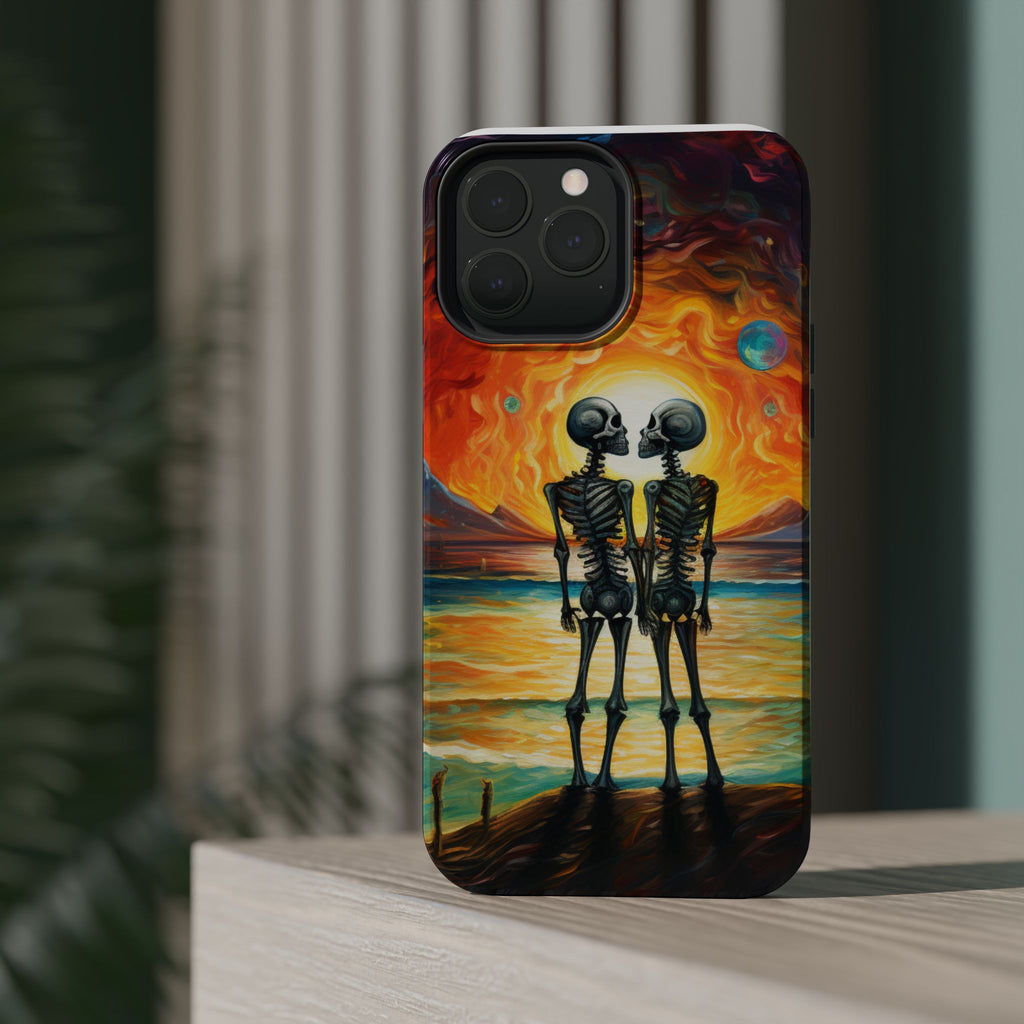 Skeleton Couple Sunset Phone Case | Magnetic Impact-Resistant Case