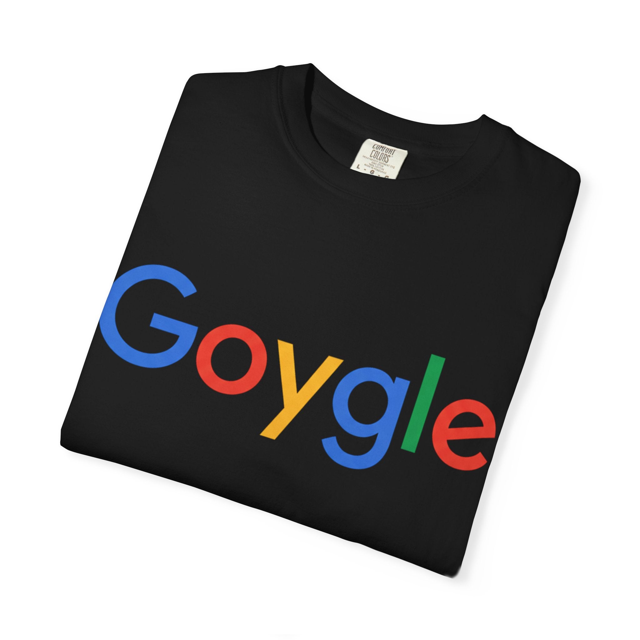 Goygle logo parody T-shirt | Logo parody tee, yellow graphic shirt