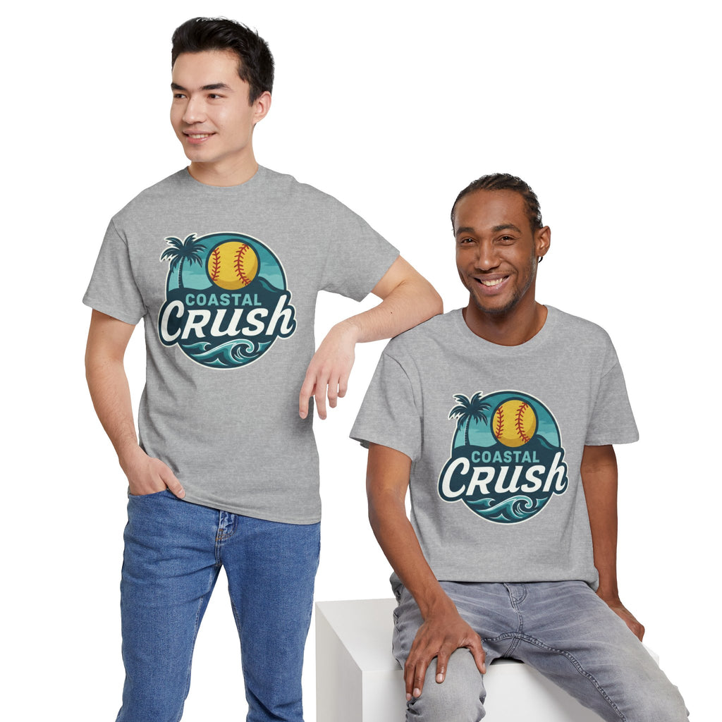 Adult- Coastal Crush softball logo Tee | beach palm wave back name number
