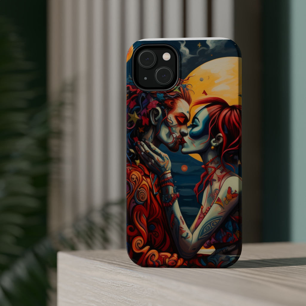 Day of the Dead Romantic Skull Couple Magnetic Impact-Resistant Phone Case for iPhone and Android