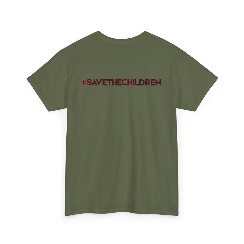 Protest Pizza Box Conspiracy Save the Children T-Shirt | Vintage Riot Art