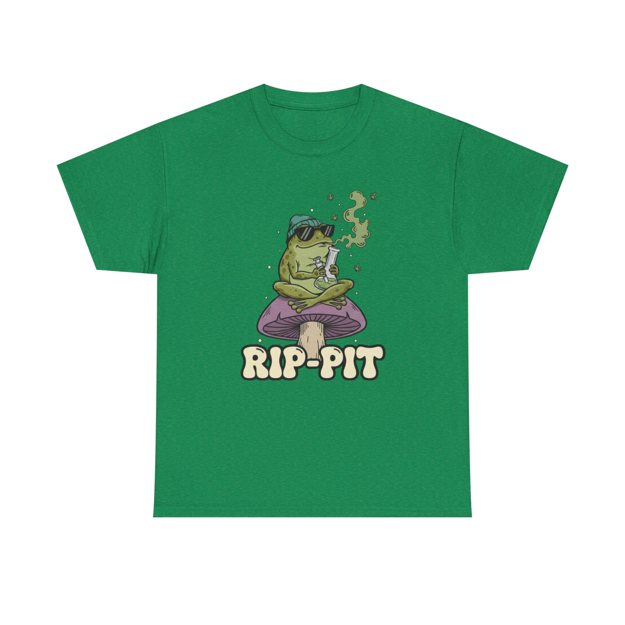 RIP-PIT Frog Smoking Pipe Tee | Chill Cartoon Graphic T-Shirt