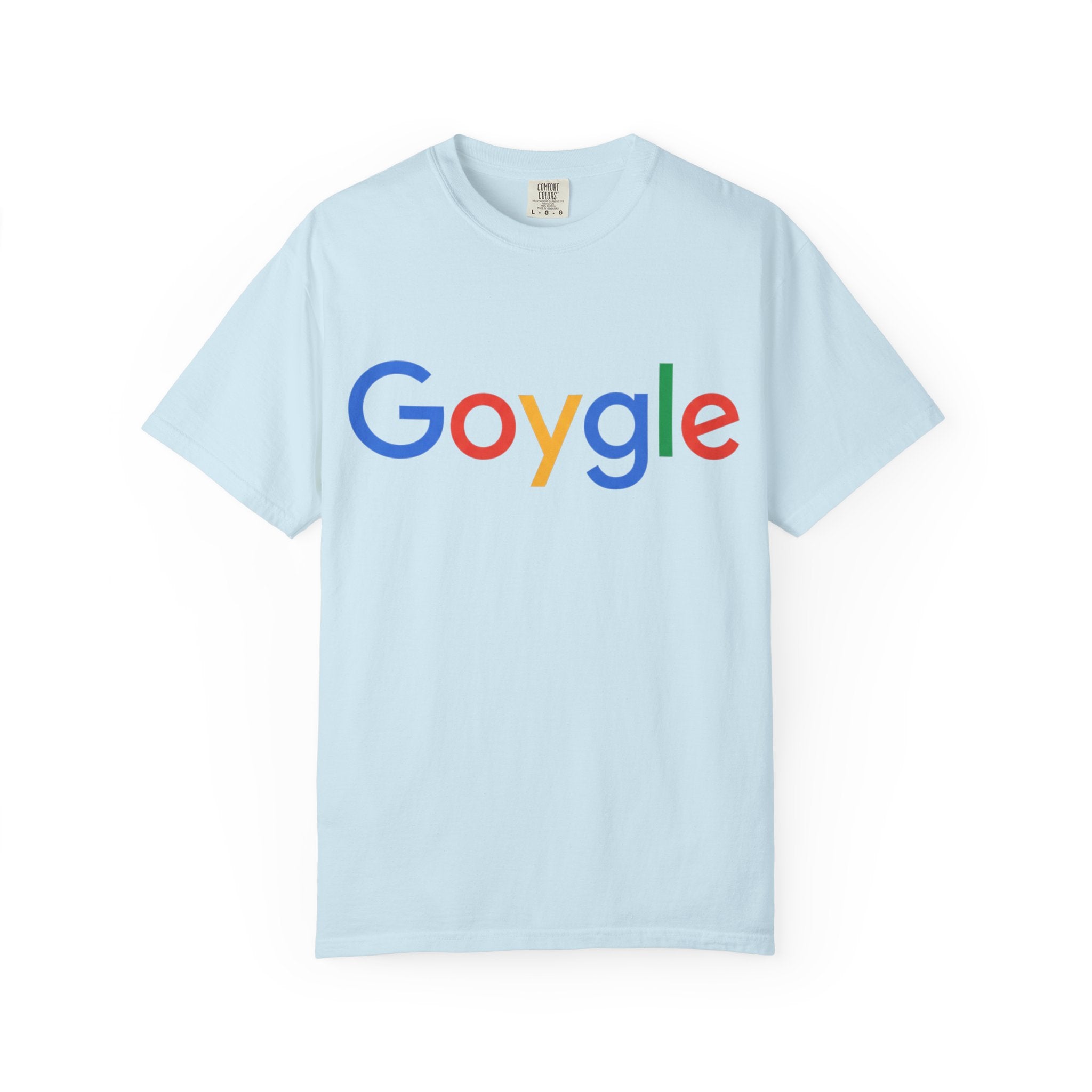 Goygle logo parody T-shirt | Logo parody tee, yellow graphic shirt