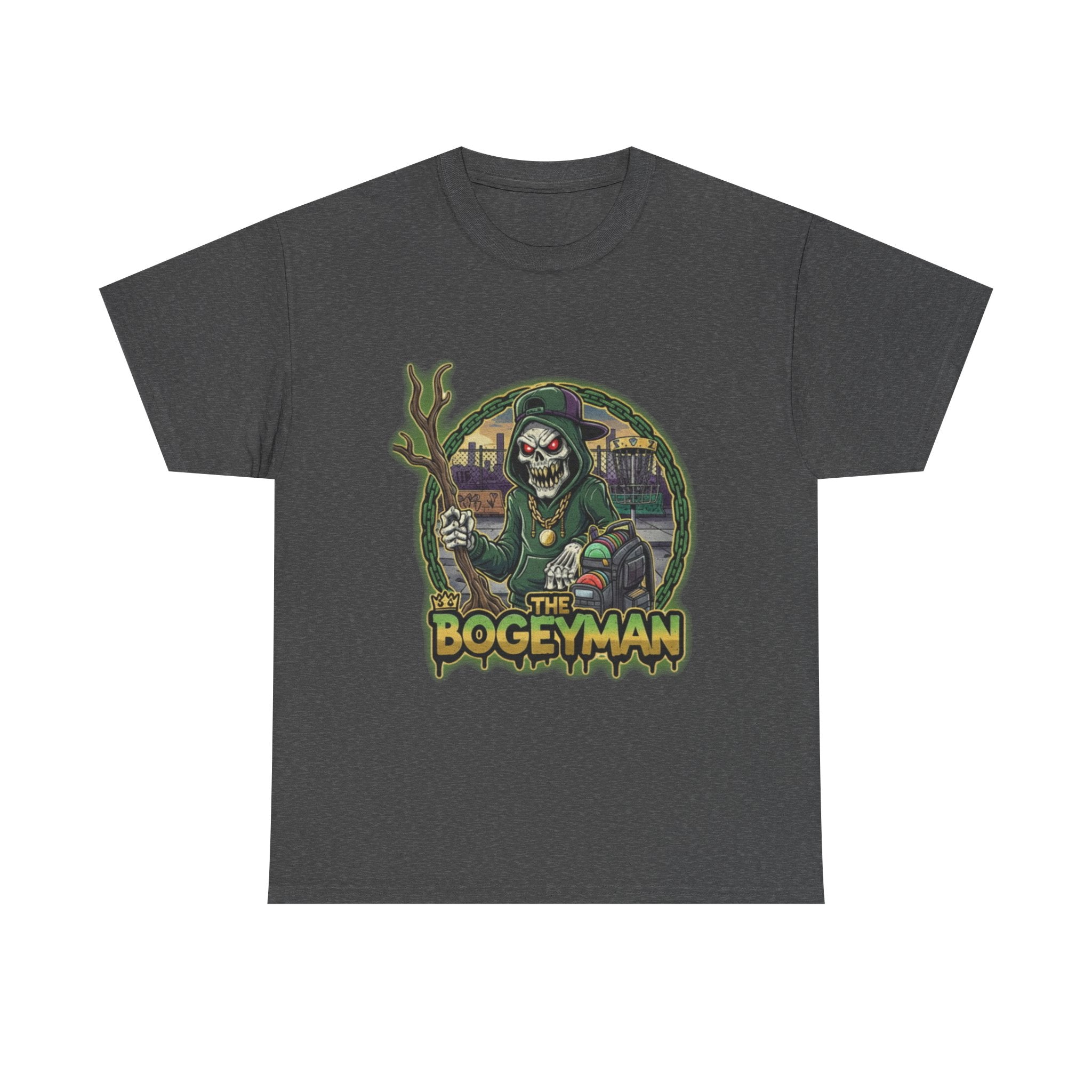 Bogeyman Disc Golf Tee. Unisex Heavy Cotton Tee, Horror T-Shirt, Halloween Costume, Spooky Gift, Graphic Tee for Ghost Lovers, Frolph
