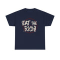 Eat The Rich punk slogan tee | distressed graffiti design, conspiracy