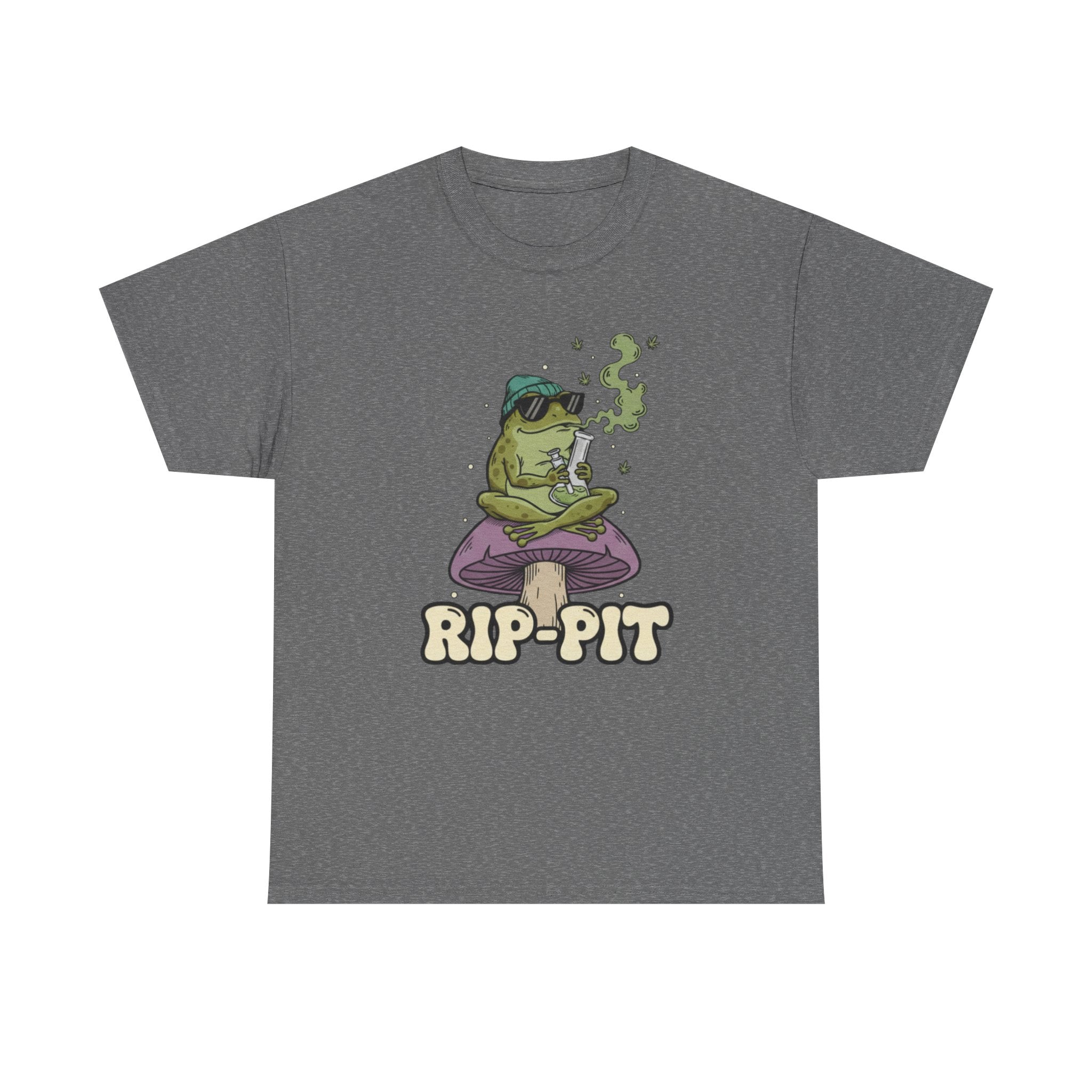 RIP-PIT Frog Smoking Pipe Tee | Chill Cartoon Graphic T-Shirt